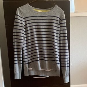 STYLUS Gray and Navy Striped Women's Sweater
